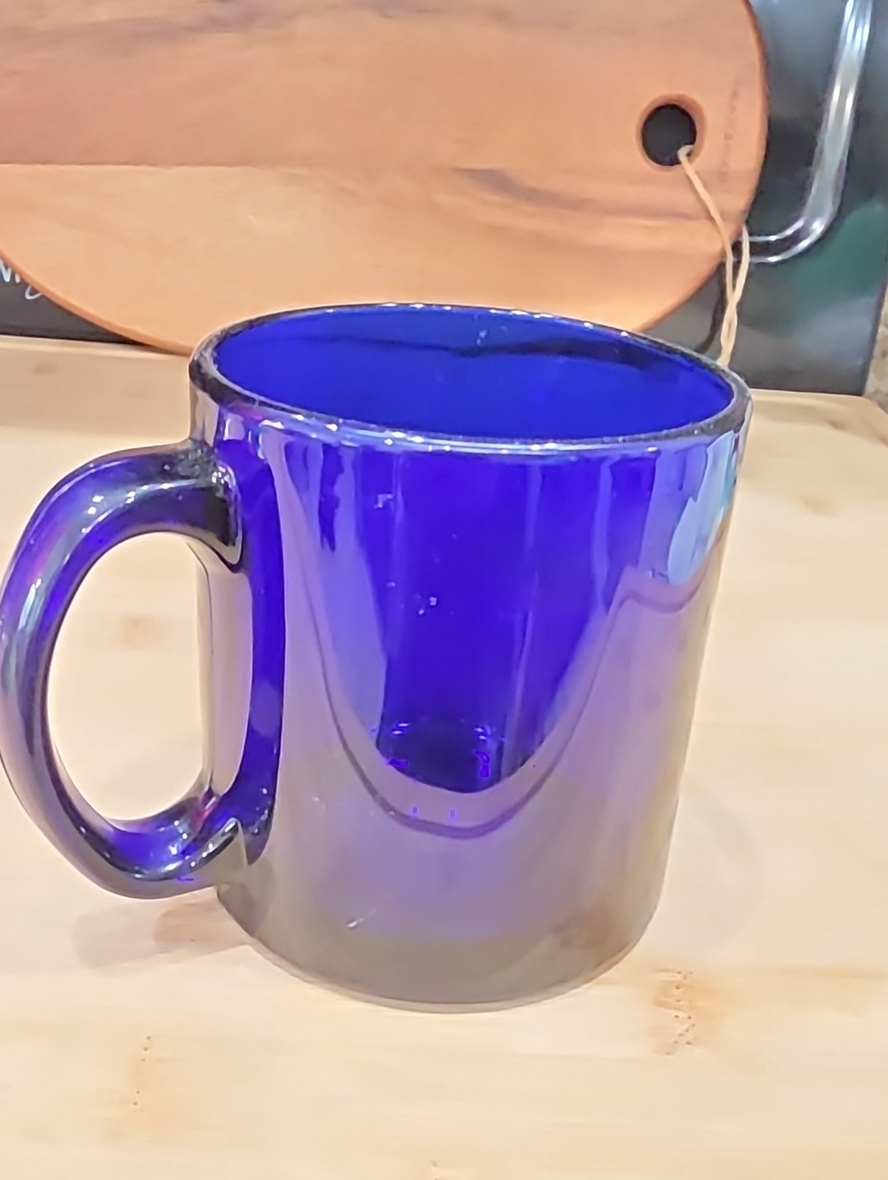 Cobalt Blue Glass Coffee Mug - Unbranded